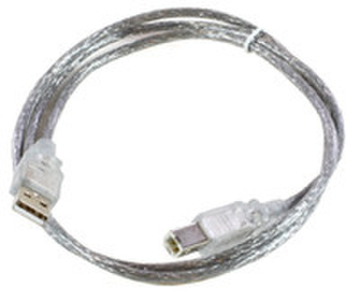 Microconnect USBAB5T 5м USB A USB B Прозрачный кабель USB