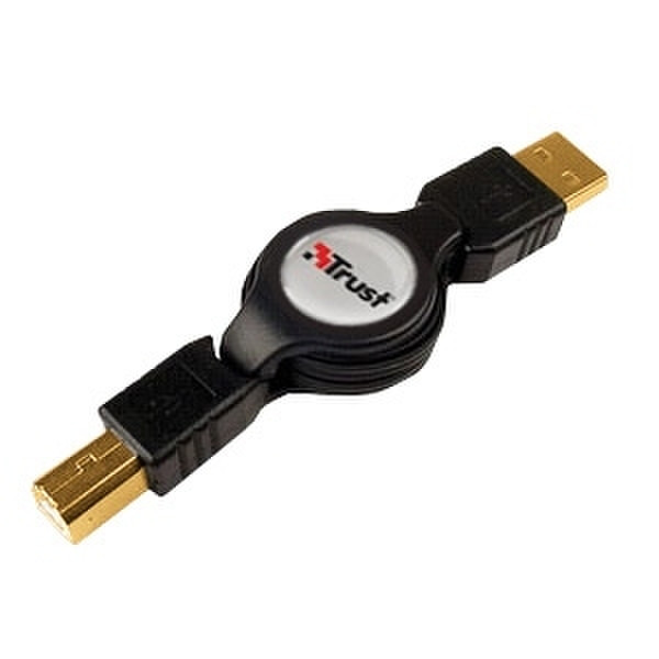 Trust USB 2.0 A-B Retractable Connection Cable CB-1300p 1.2m Black USB cable