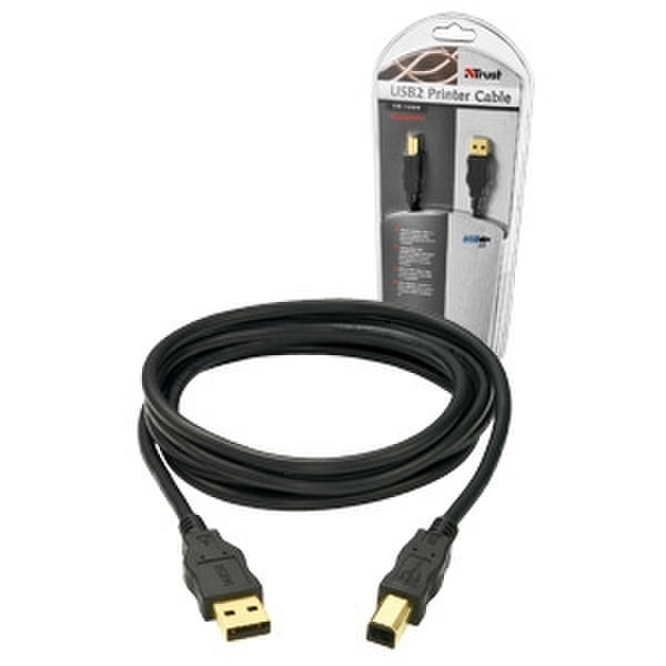 Trust USB2 Printer Cable CB-1200 1.8м Черный кабель для принтера
