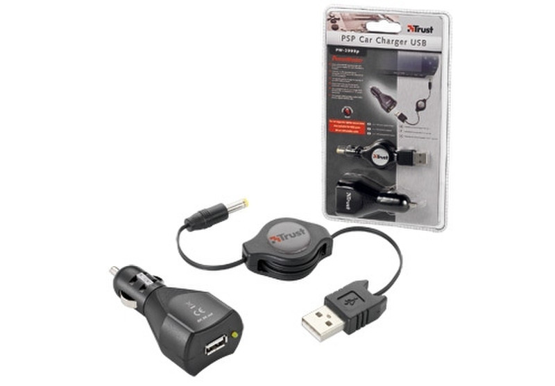 Trust PSP Car Charger USB PW-2993p Black power adapter/inverter