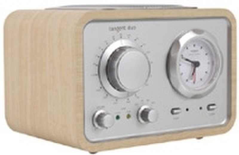 Tangent Duo Clock Radio - Oak Портативный Деревянный радиоприемник