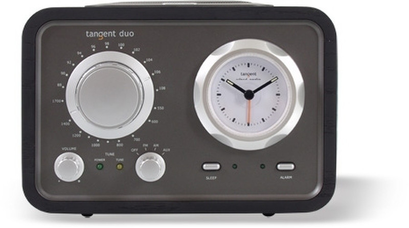 Tangent Duo Clock Radio - Black Портативный Черный радиоприемник