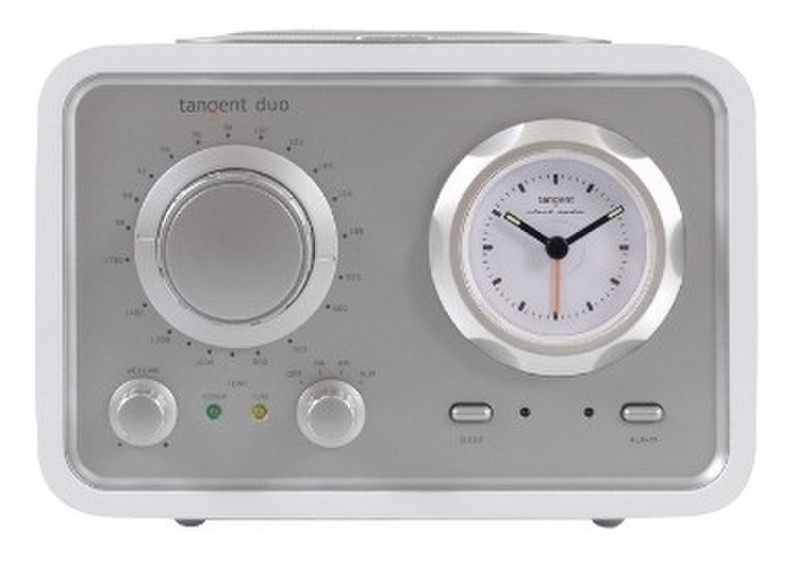 Tangent Duo Clock Radio - White Портативный Белый радиоприемник