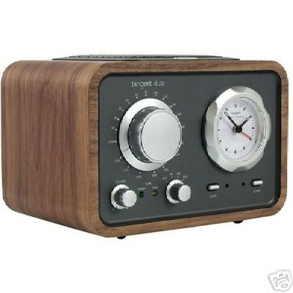 Tangent Duo Clock Radio - Walnut Портативный Красновато-коричневый радиоприемник