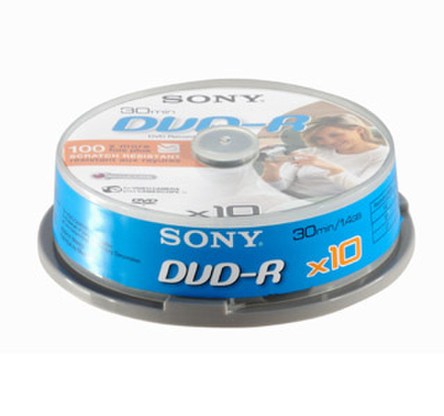 Sony DVD-R 30min spindle, 10pk 1.4ГБ DVD-R 10шт