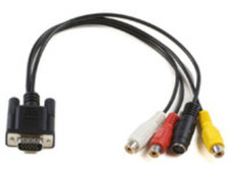 Microconnect MONGGSV 0.3м VGA (D-Sub) RCA + S-Video Черный адаптер для видео кабеля