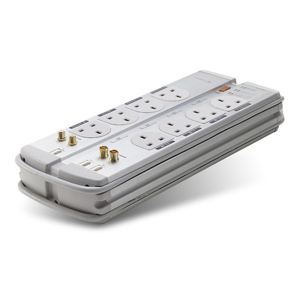 Belkin PureAV Isolator Home Theatre Surge Protector - 8 Sockets 8розетка(и) 230В 3м Белый сетевой фильтр