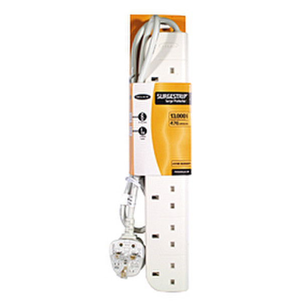 Belkin E-Series 6 Socket, 2-Metre SurgeStrip 6AC outlet(s) 2m White surge protector