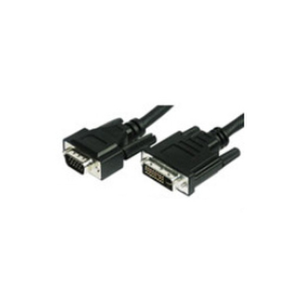 Microconnect DVI-I 12+5 - VGA 1m DVI-I VGA Black cable interface/gender adapter