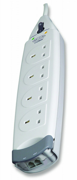 Belkin SurgeMaster Home Series - Surge suppressor ( external ) - 4 Output Connector(s) 4AC outlet(s) Weiß Spannungsschutz