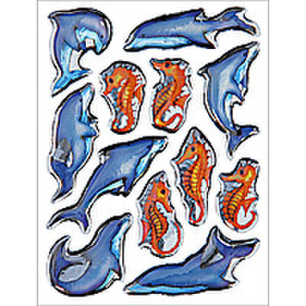 HERMA Decorative label MAGIC dolphins and seahorses, stone 1 sheet decorative sticker