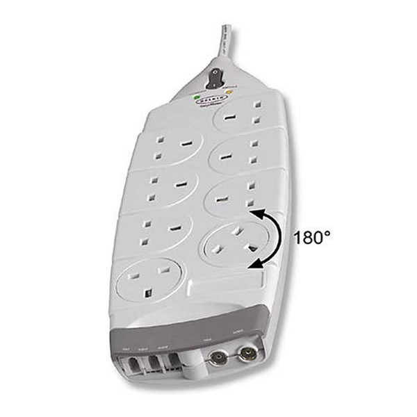 Belkin 8-way SurgeMaster Protector 2m 8AC outlet(s) 2m Grey surge protector