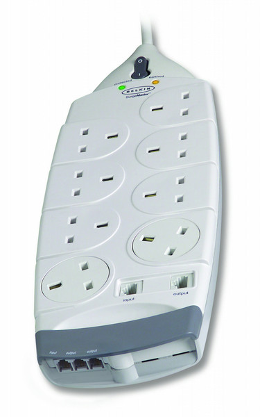 Belkin SurgeMaster Maximum Series - Surge suppressor ( external ) - 8 Output Connectors 8розетка(и) Белый сетевой фильтр