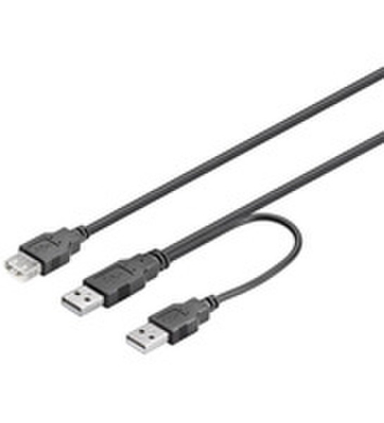 Microconnect USBAAA 0.3м USB A 2 x USB A Черный кабель USB