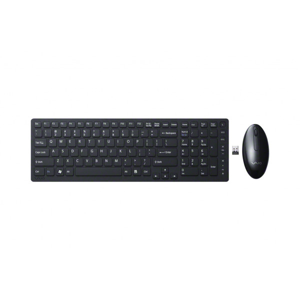 Sony VAIO® Wireless Keyboard & Optical Mouse Kit Digital wireless transmission Black keyboard