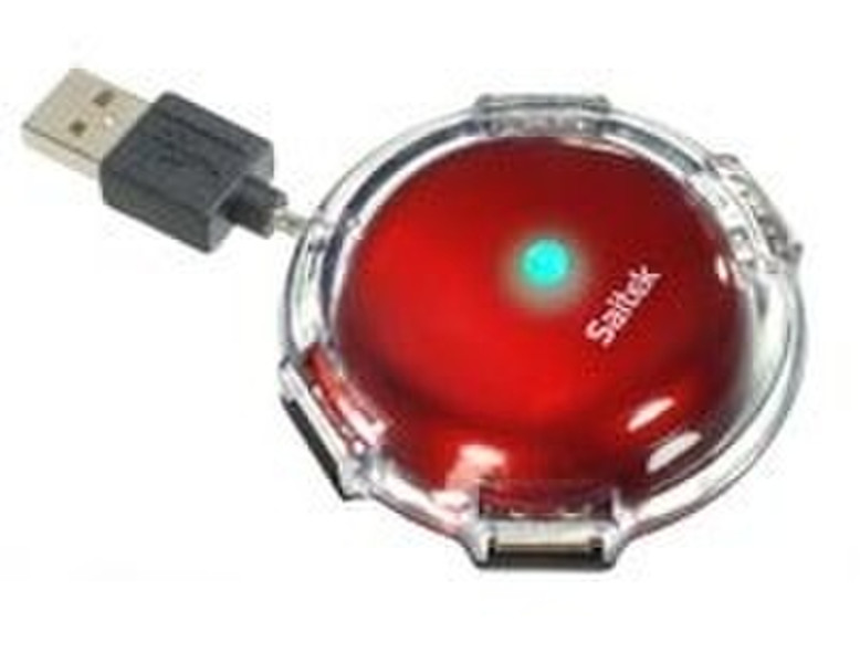 Saitek UFO Mini Hub, Red 480Мбит/с Красный хаб-разветвитель