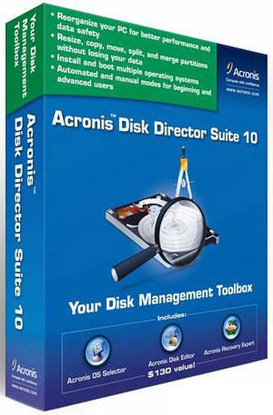 Acronis Disk Director Suite 10.0, w/AAS, ALP, 50-499u, EN