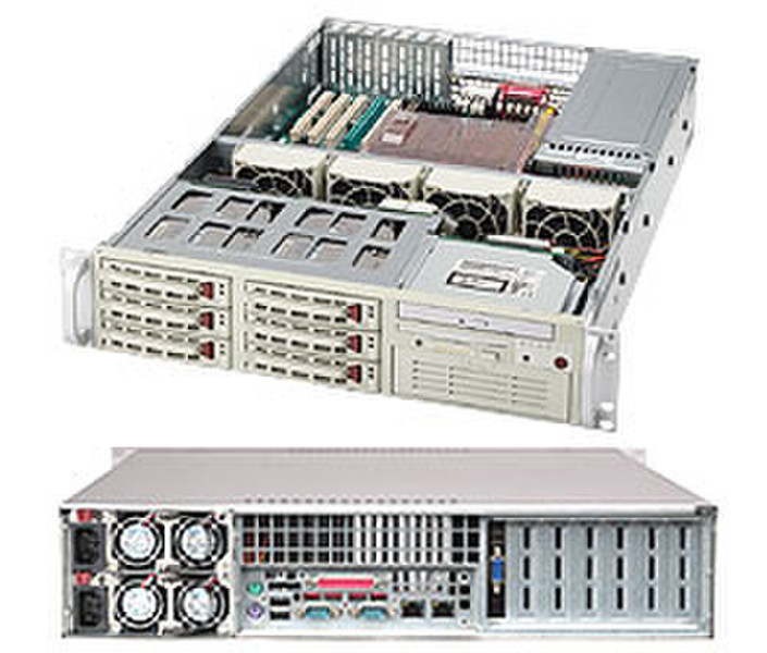 Supermicro SC823S-R500LP Настольный 500Вт Бежевый, Черный системный блок