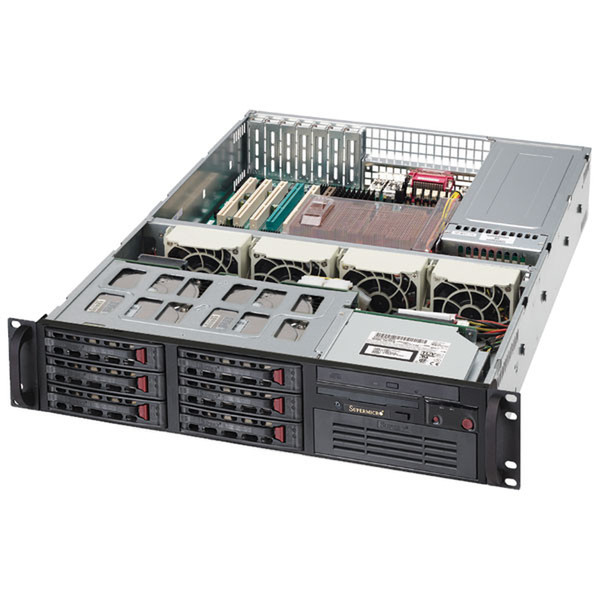 Supermicro SuperChassis 825TQ-R700LPB (black) Niederprofil (superflach) 700W Schwarz Computer-Gehäuse