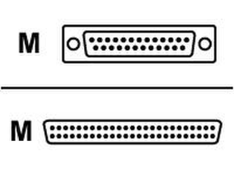 Belkin SCSI external adapter, 1 x 25 pin D-Sub (DB-25) - male, 1 x 50 pin HD D-Sub (HD-50) - male