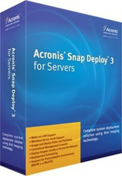 Acronis Snap Deploy 3 f/Servers, ALP, AAS, 500-1249u, Up, FR