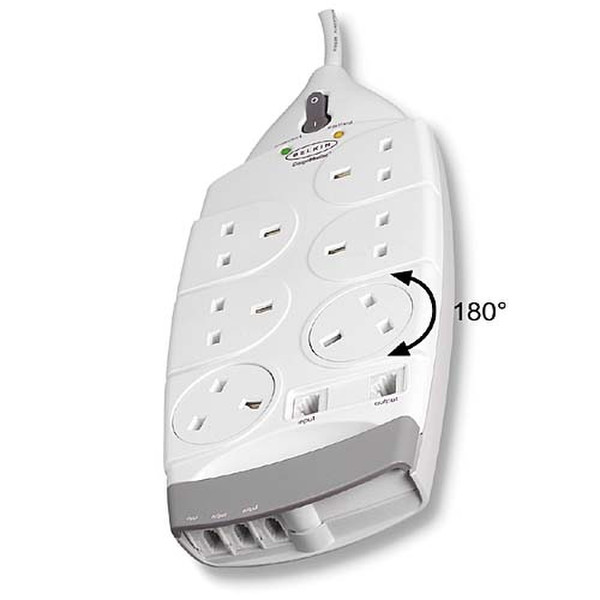 Belkin 6-Socket SurgeMaster Superior Series, Networking Surge 6AC outlet(s) 2m White surge protector