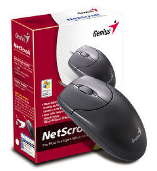 Genius NetScroll Black PS/2 PS/2 Оптический Черный компьютерная мышь