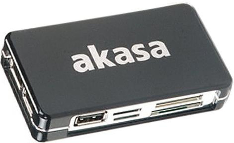 Akasa AK-HC02-BK USB 2.0 Черный устройство для чтения карт флэш-памяти