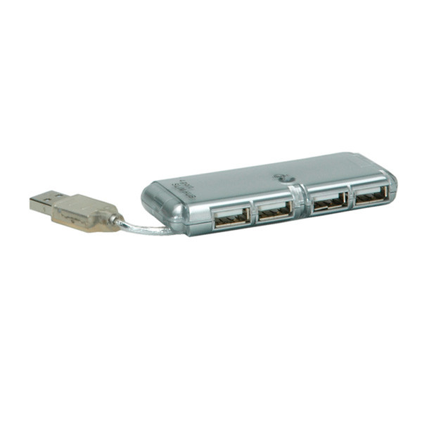 Value USB 2.0 Notebook Hub, 4 Ports, with power supply Черный хаб-разветвитель