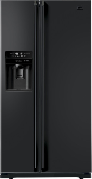 LG GWL227HBYA freestanding 538L Black side-by-side refrigerator