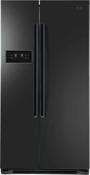 LG GWB207FBQA freestanding 527L Black side-by-side refrigerator