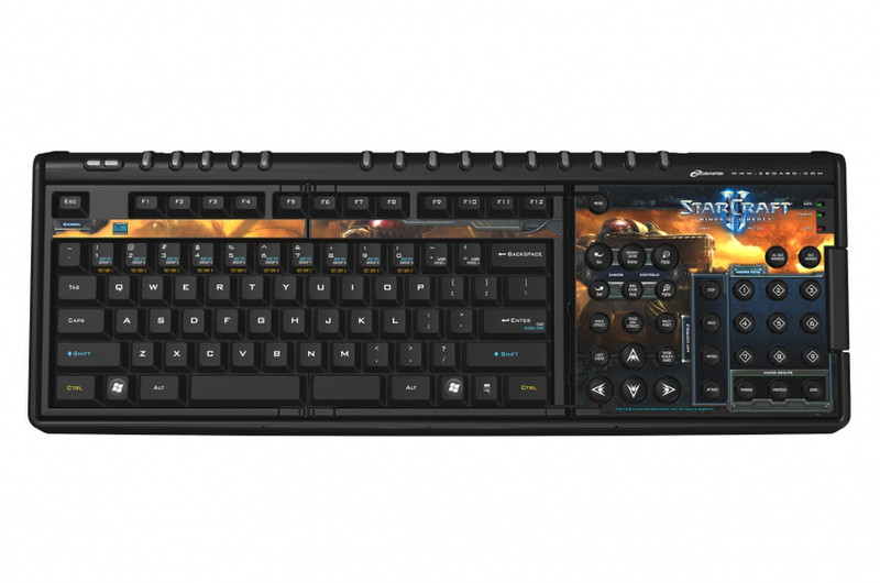 Steelseries StarCraft II Limited Edition Zboard Беспроводной RF Черный клавиатура