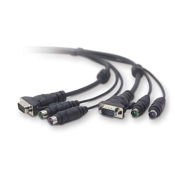 Belkin OmniView All-In-One Universal KVM Cable Kit 10Ft. 3м Черный кабель клавиатуры / видео / мыши