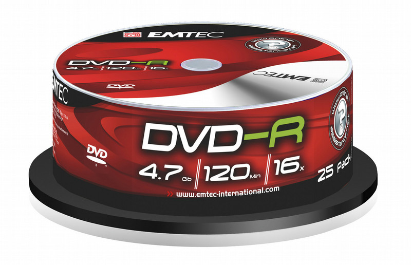 Emtec EKOVRG472516CB 4.7ГБ DVD-R 25шт чистый DVD