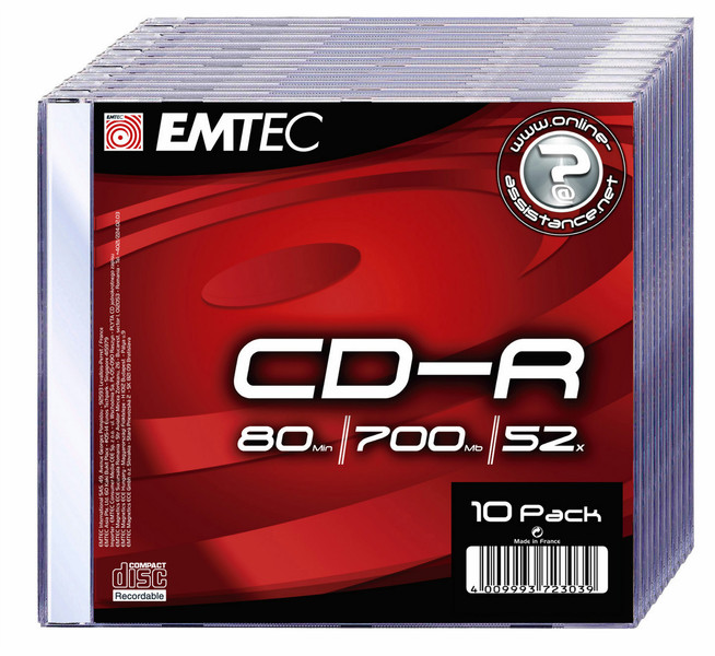 Emtec EKOC801052SLN CD-R 700MB 10pc(s) blank CD