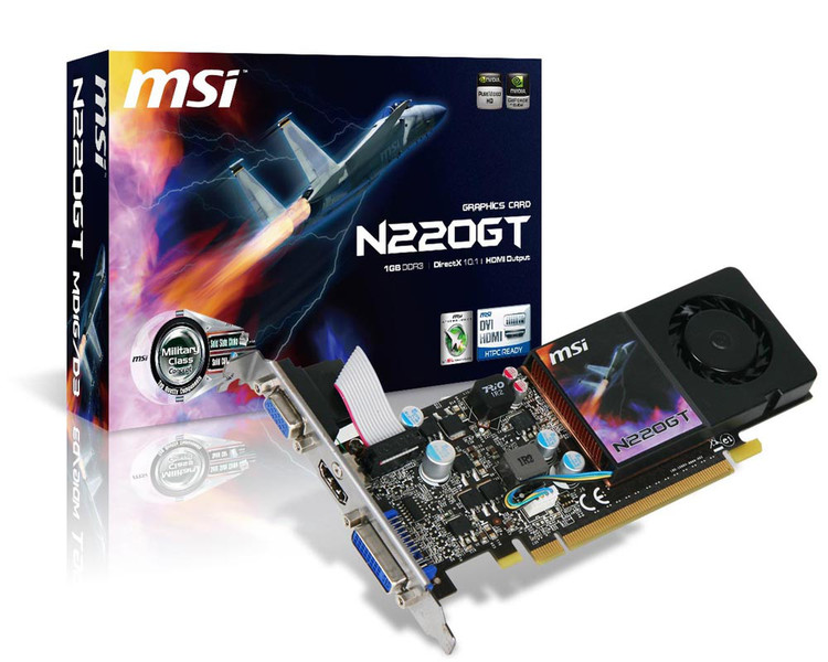 MSI N220GT-MD1GL/D3 GeForce GT 220 1GB GDDR3 graphics card