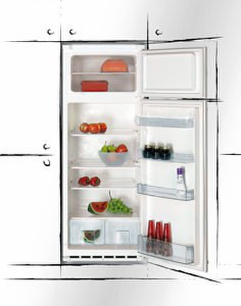 Baumatic BRT200 Встроенный 202л Белый холодильник с морозильной камерой
