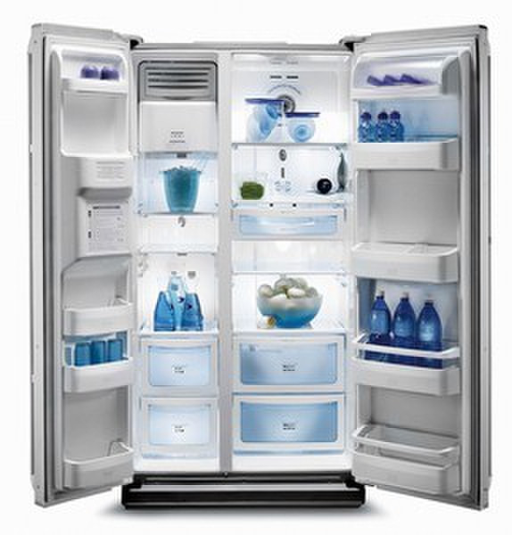 Baumatic REFLEX freestanding 513L Grey side-by-side refrigerator