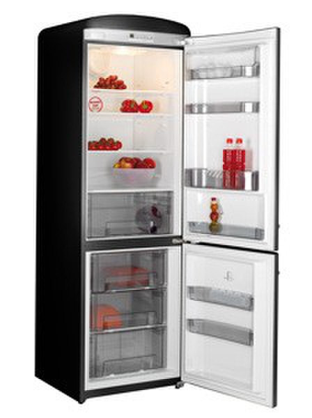 Baumatic RETRO14BL Отдельностоящий 315л Черный холодильник с морозильной камерой