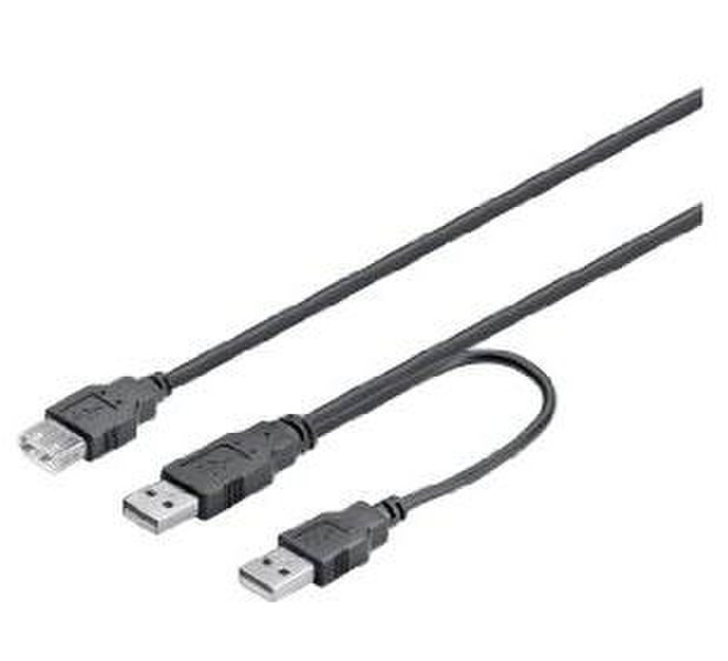 M-Cab 7300052 0.3м USB A 2 x USB Черный кабель USB