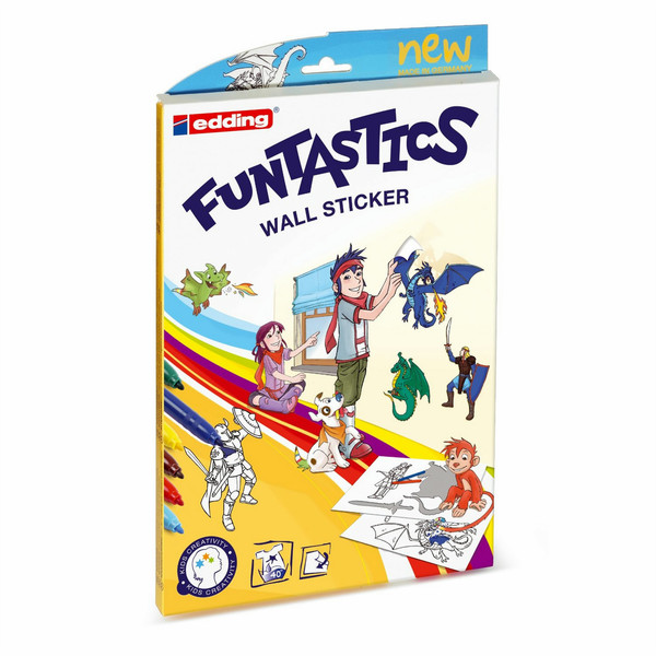 Edding Funtastics Wall Sticker Blue,Brown,Green,Red,Yellow felt pen