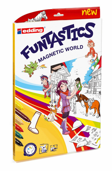 Edding Funtastics Magnetic World Schwarz, Braun, Grün, Rot, Gelb Filzstift