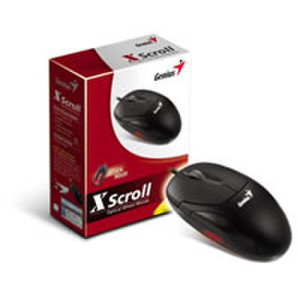 Genius X-SCROLL Optical Mouse Black USB Optisch 400DPI Schwarz Maus