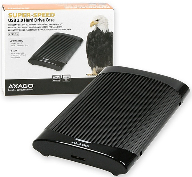 Axago EE25-S3 2.5Zoll USB Schwarz Speichergehäuse