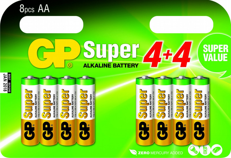 GP Batteries Super Alkaline AA Щелочной 1.5В батарейки