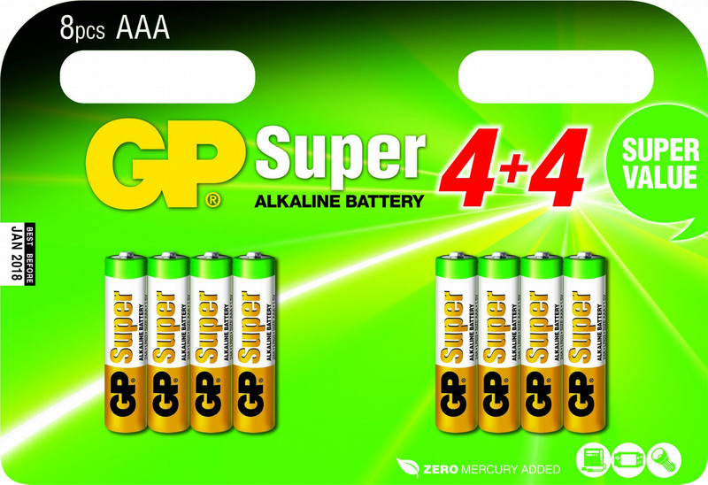 GP Batteries Super Alkaline AAA Щелочной 1.5В батарейки