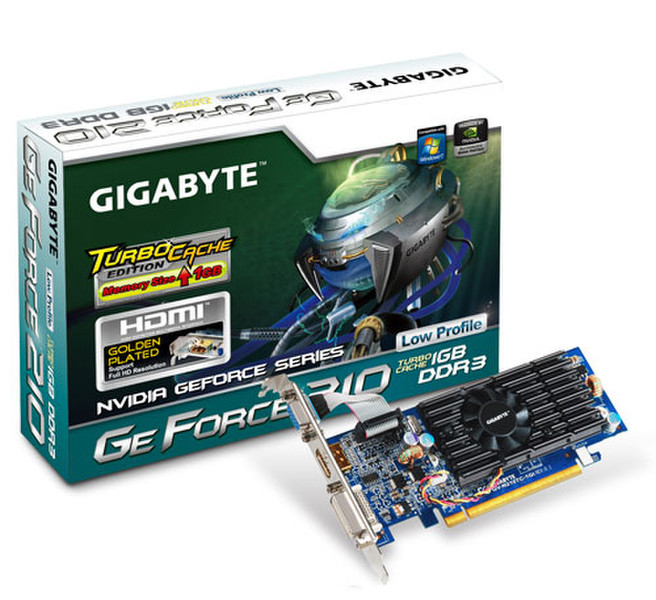 Gigabyte GV-N210TC-1GI GeForce 210 GDDR3 graphics card