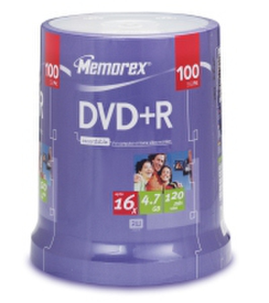 Memorex 16x DVD+R 4.7GB 100 Pack Cakebox 4.7GB 100pc(s)