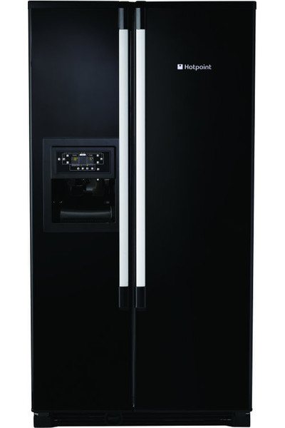 Hotpoint MSZ 806 DF freestanding Black side-by-side refrigerator