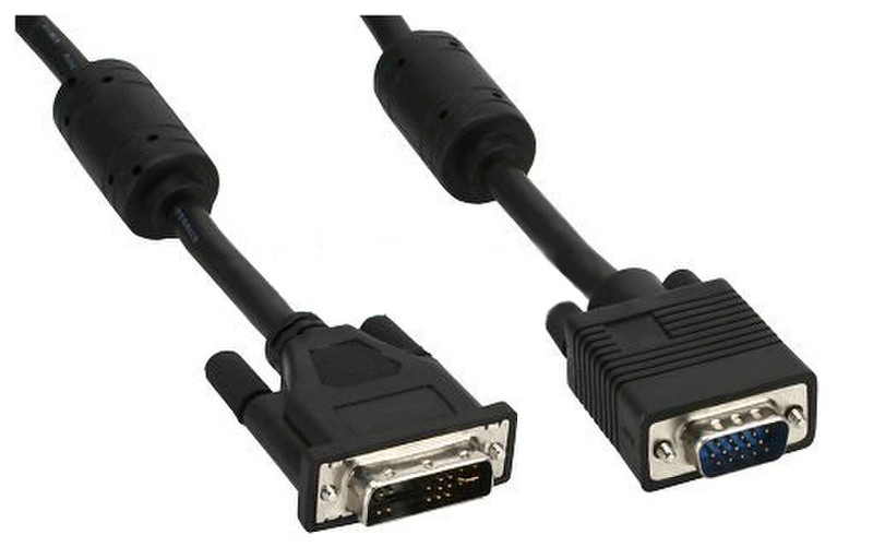 InLine 17782A 3m DVI-A VGA (D-Sub) Black video cable adapter
